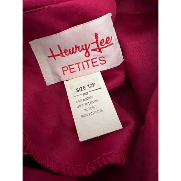 Heury Lee Vintage Berry Magenta Long Sleeve Blouson Top Size 12 Petite - Picture 3 of 4